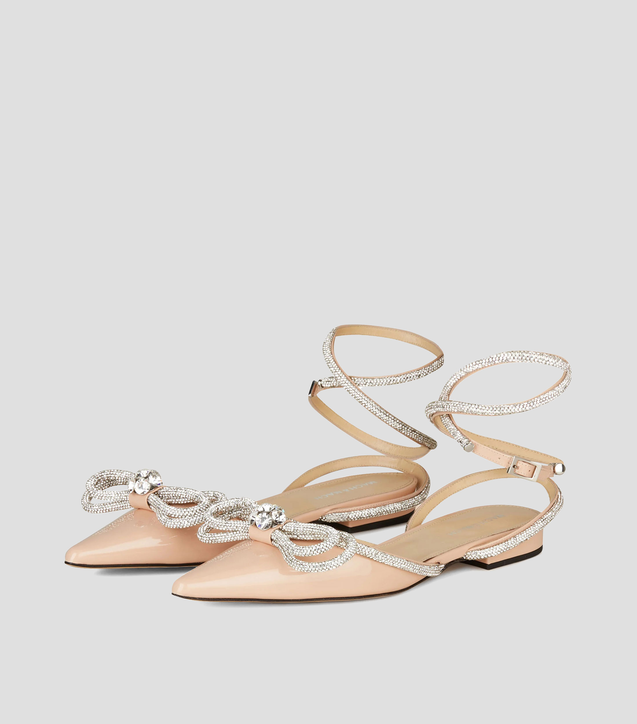 Zapatillas con pulsera Double Bow con tacon bajo cuadrado Mujer